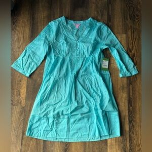 Lilly Pulitzer ALFA TOP Shorely Blue Swimsuit Cover Up